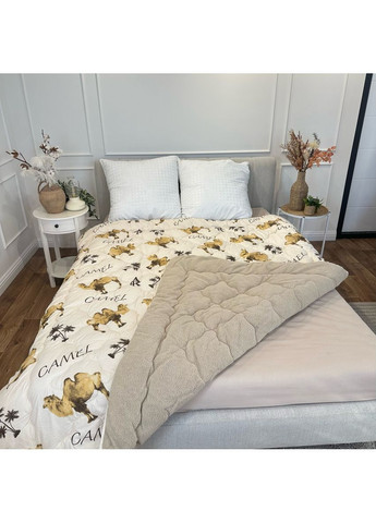 Одеяло двуспальное открытое двустороннее из овечьей шерсти Camell wool 21437 175х215 см бежевое Arda (365964945)