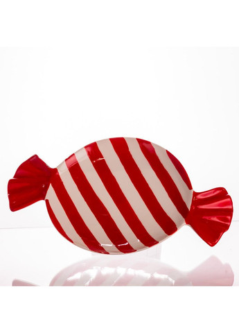 Новорічна тарілка з порцеляни у формі цукерки Ø15,5 см CR-1-25 No Brand (369478411)