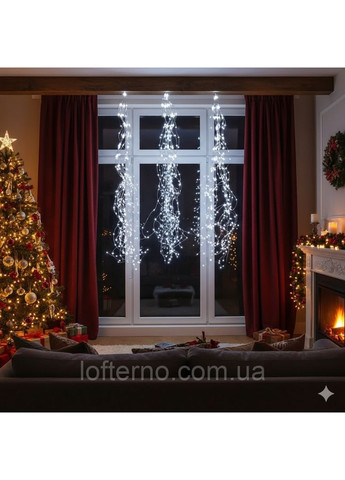 Гірлянда Пучок (Кінський хвіст) — 300 світлодіодів на сонячній батареї 3 м Білий No Brand (367729400)