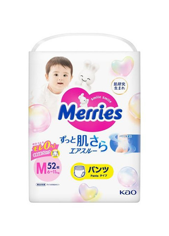 Подгузники (4901301418579) Merries Трусики Super Jumbo M 6-11 кг 52 шт (357436103)