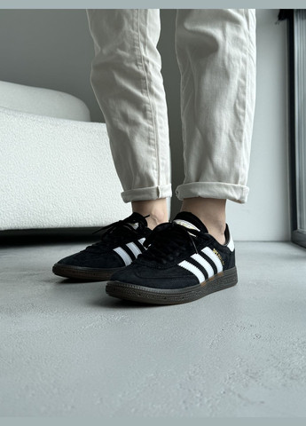 Черные демисезонные кроссовки мужские и женские adidas spezial handball black | адидас специал черные No Brand