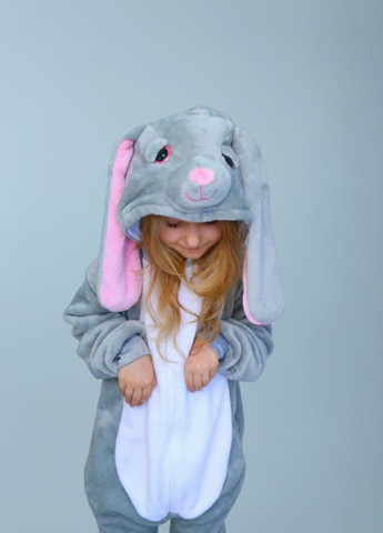 Кигуруми пижама Зайчик Кролик детская серая плюшевая Lalapka (368670412)