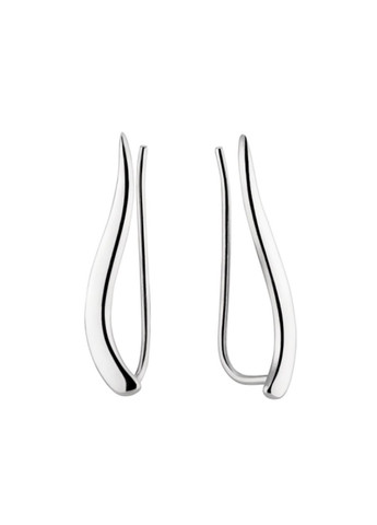 Серебряные серьги каффы без камней Палочка серебро 925 пробы Родированное вс683р 1.06г Nobrand (364653502)