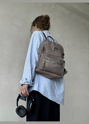 Стильний жіночий рюкзак, Міський жіночий рюкзак, Рюкзак для дівчини 9556 Кавовий 72915 OnePro (300168133)