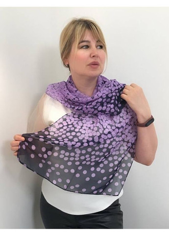 Женский шарф платок в горох 150 см*49 см темно-синий Confetti (371366860)