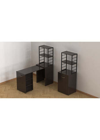 Стіл-тумба трансформер Смарт 4/1 з етажеркою 1430x1450x500 Чорний метал ДСП Венге Магія 16 мм (FRD-106169) Ferrum-decor (360645386)