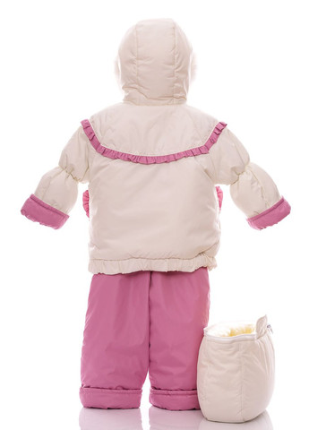 Комбінезон Конверт для дівчинки на хутрі Трійка білий з рожевим 98 см (27554) BABYKROHA (297199550)