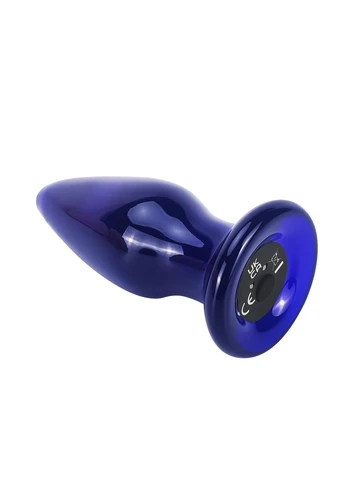 Скляна анальна вібропробка конічної форми синя ToyJoy Buttocks Toy Joy (382853791)