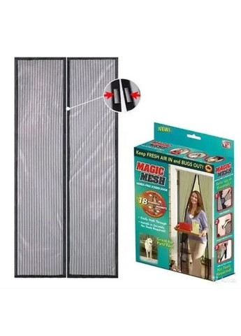 Магнітна сітка-штора проти комарів 210х100 см чорного кольору No Brand magic mesh (294635534)