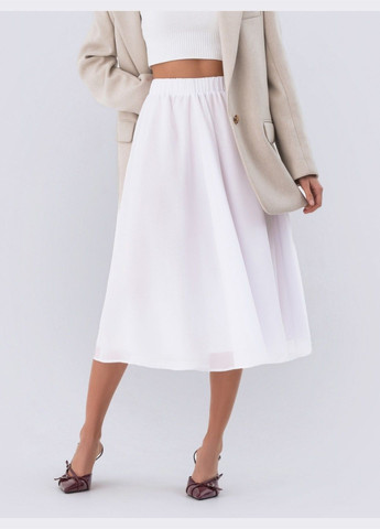спідниця-міді білого кольору із шифону Dressa (293595650)