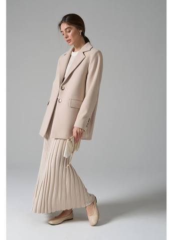 Бежевое Полупальто 0563 Графитовый Triko Bakh