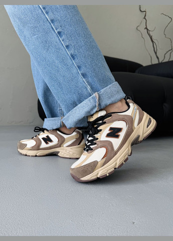 Коричневі Осінні кросівки чоловічі і жіночі new balance 530 brown white | нью баланс 530 коричневі No Brand