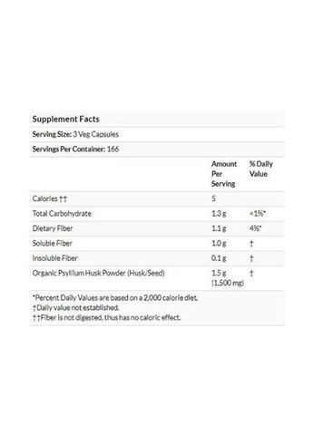 Psyllium Husk Cap 500 mg 500 Veg Caps NOW-05972 Now Foods (362418764)