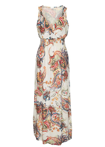 Кремовое повседневный платье Lascana с цветочным принтом