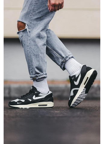 КРОСІВКИ ЖІНОЧІ NIKE AIR MAX 1 X PATTA BLACK WHITE V2 НАЙК АІР МАКС No Brand чорні демісезони (367173975)