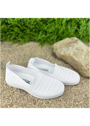 Мокасини жіночі текстильні Е-006025-1 Білі Gipanis (333299763)