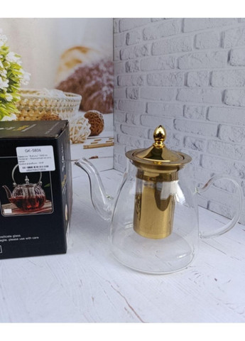 Чайник заварник Ruhunu стеклянный 1 л Прозрачный GK-5806 Topaz (362347122)