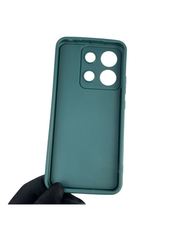 Чехол силиконовый Soft Touch с 3D принтом для Redmi Note 13 4G темно-зеленый (Полная защита камеры) Xiaomi (371653113)