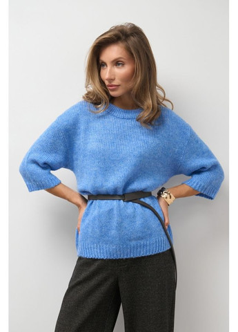 Голубой демисезонный свитер с кротким рукавом 2811 Bellise