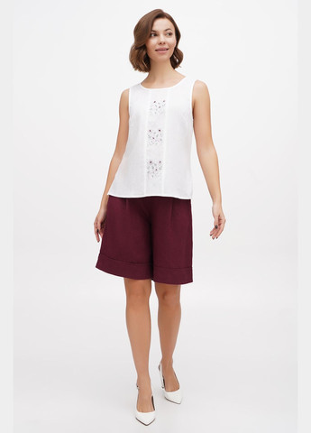 Біла вишиванка. жіноча блуза з тонкого льону без рукавів з квітами белла., р., код 9414/44/320 ГАЛЕРЕЯ ЛЬОНУ