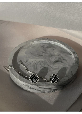 Сережки протяжки срібло 925 проби кружечки з камінчиками No Brand (393249301)