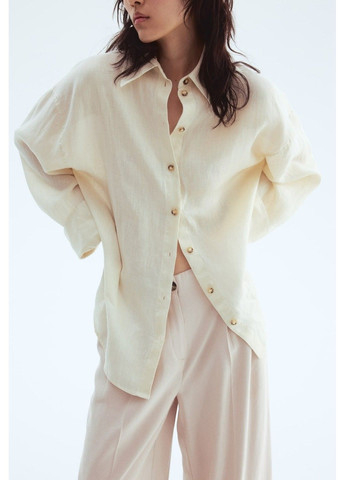 Женские широкие брюки к лодыжке Н&М (58367) XS Светло-бежевые H&M (337498885)