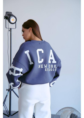 Графітовий світшот жіночий — замір в описі Vione абстрактний без декору (368708896)