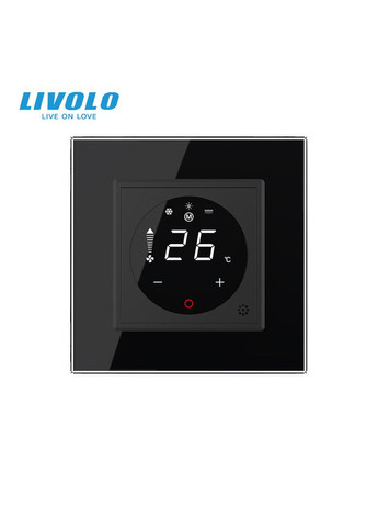 Термостат (терморегулятор) сенсорний для внутрішньопідлогового конвектора водяного опалення та фанкойла, чорний Livolo (371777264)