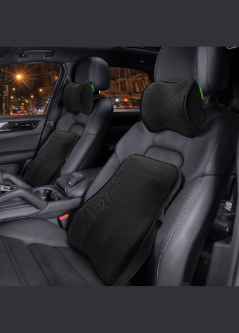 Подушка під спину автомобільна ортопедична 440x400x110 мм Чорна ProfiLuxe AMF 002 (330761225)