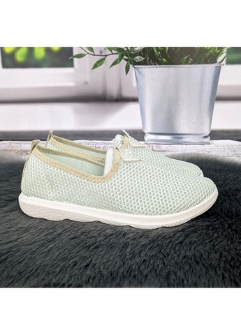 Мятные мокасины женские летние текстильные сетка Crystal