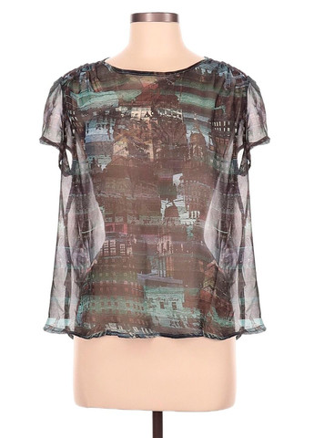 Комбинированная летняя прозрачная блузка Uttam Boutique
