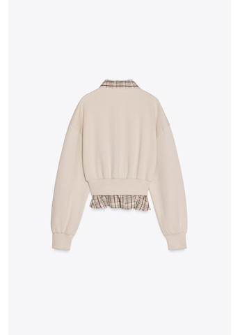 Бежевий світшот із попліновою вставкою Zara (356675473)