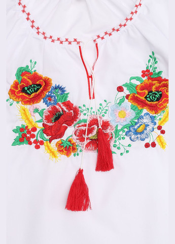 Біла вишиванка для дівчинки колір білий cb-00279792 поплін (336146272)