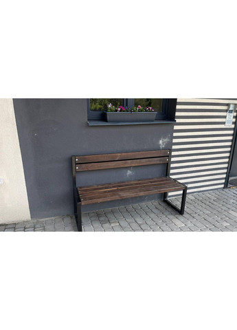 Вулична лава з металевим каркасом та дерев'яними планками — 2 метри No Brand (363188013)