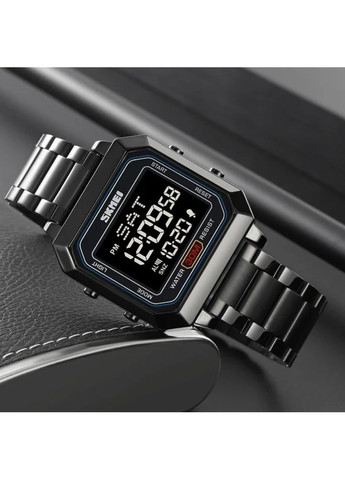 Годинники електронні чоловічі чорні з будильником та календарем для повсякденного використання ProDobro (367267862)