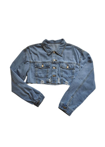 Голубая летняя курточка джинсоая укороченная SHEIN куртка джинсова