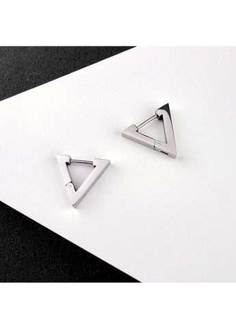 Сережки із нержавіючої медичної сталі у вигляді трикутника ES-331 No Brand (299330399)