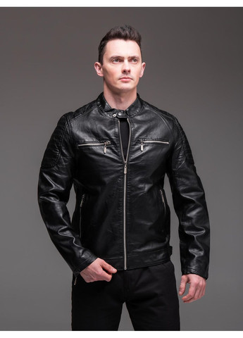 Черная демисезонная куртка мужская демисезонная косуха No Brand