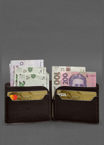 Шкіряне портмоне 13.0 затискач темно-коричневий краст (A-028269) BlankNote (328444681)