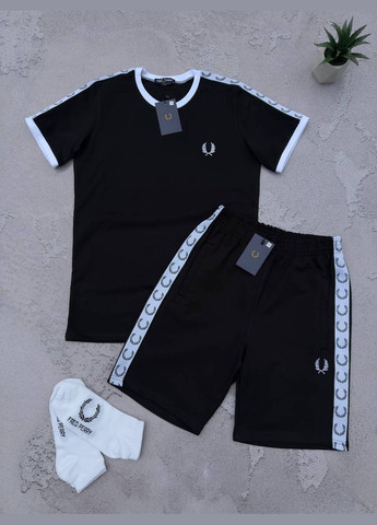 Черный набор fred perry лампас футболка шорты и 2 пары носков No Brand