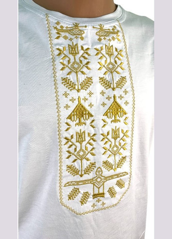 Белая футболка love self кулир белая вышивка байрактар пшеничка р. xl (50) с коротким рукавом 4PROFI
