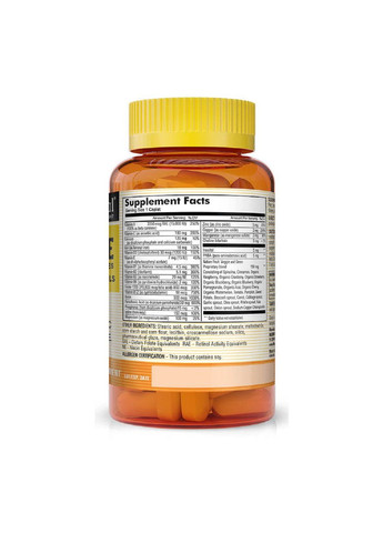 Мультивитамины с фруктами и овощами, Megavite With Fruits&Veggies Multivitamin&Minerals,, 60 каплет Mason Natural (326054744)