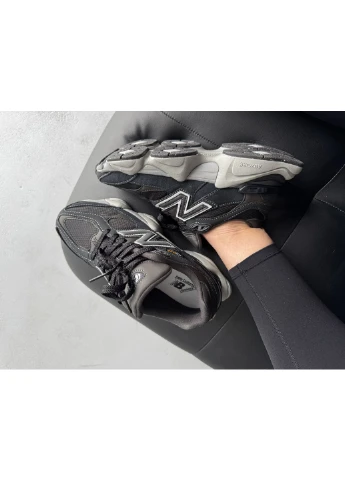 Кроссовки женские и мужские New Balance 9060 Black Cordura | Нью Беланс 9060 Кордура чёрные демисезоны (376851946)