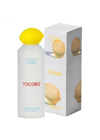 Лимонный тонер для лица с кислотами AHA BHA Lemon Toner 150 ml TOCOBO (358499769)