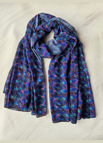 Палантин жіночий в різнокольорові зигзаги 198х138 см No Brand (327430571)