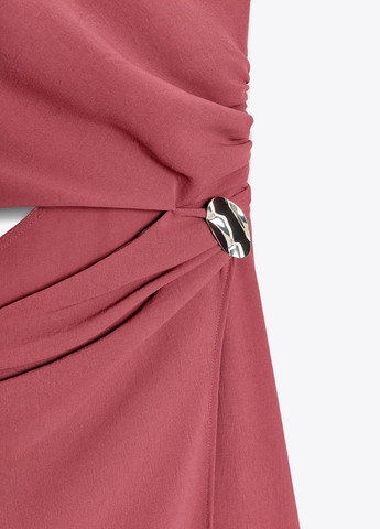 Бордовое праздничный платье Zara однотонное