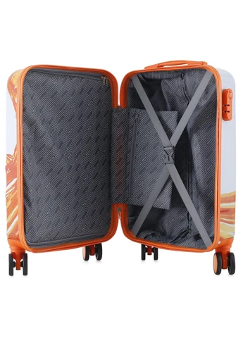 Валіза 20" (S) White/Orange Print (T5655-1) Semi Line (398147617)