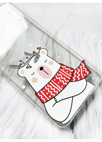 Прозрачный чехол с защитой камеры на iPhone 15 Pro Max:: Медведь в шарфе (принт 147) Creative (362965016)