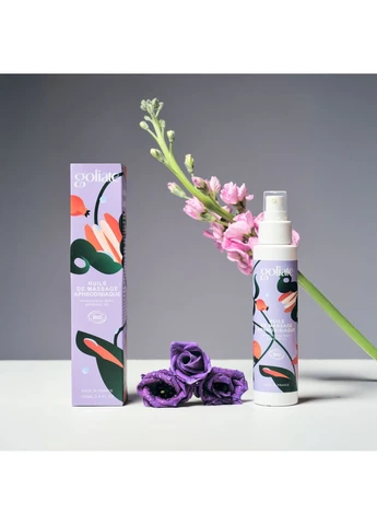 Масажна олія Huile De Massage Aphrodisiaque 100 мл, органічна, зігрівальний ефект Goliate (389902385)