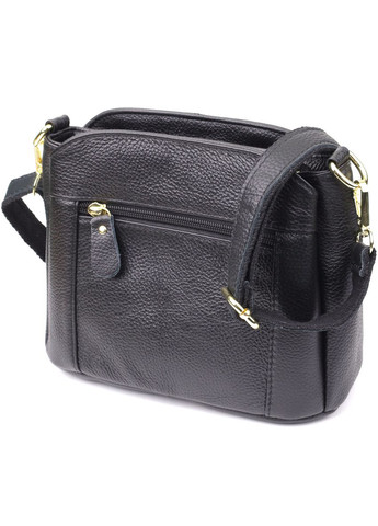 Класична шкіряна сумка для жінок з трьома відділеннями 22978 Чорний Vintage (347146853)